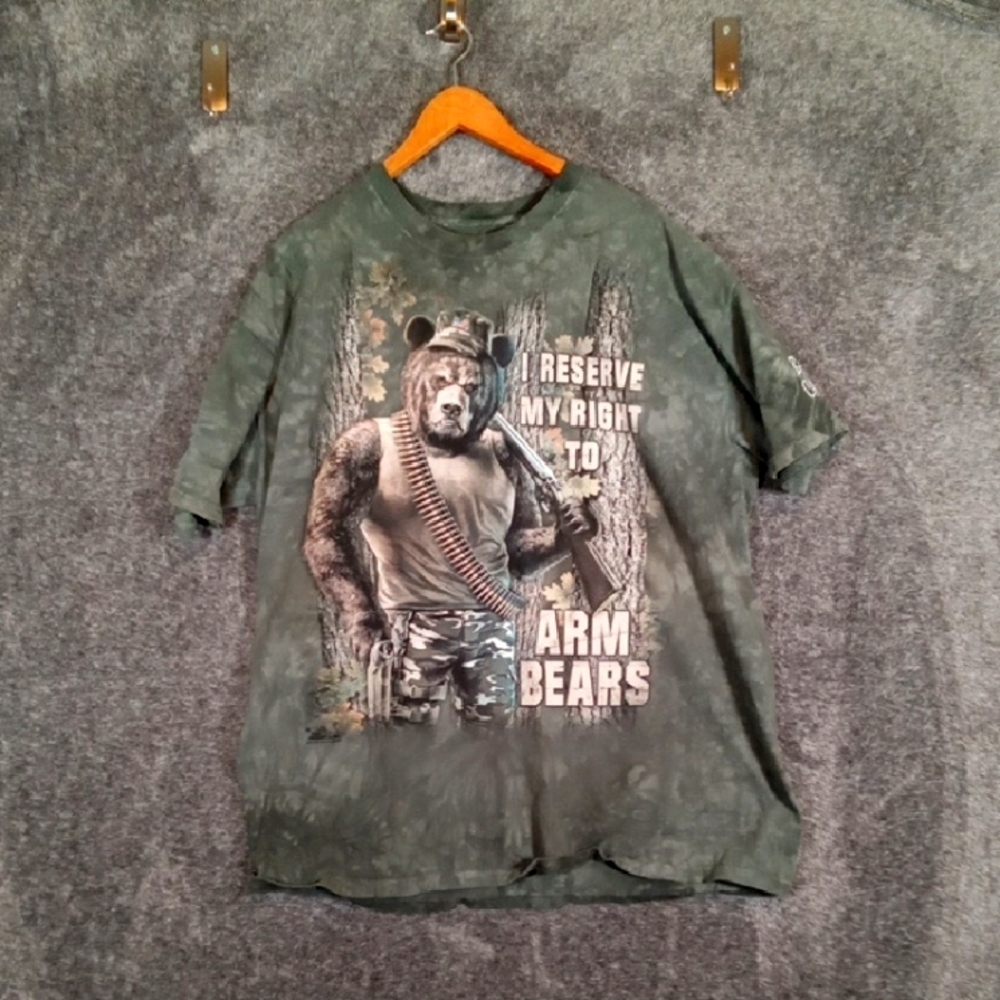 The Mountain Green Tie Dye Bear Arms Mens Tee. 2014 Size 2X
